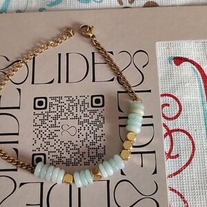 Elegant Gold and Green Beaded Bracelet